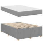 vidaXL Cadru de pat cu saltea Gri deschis 120 x 200 cm țesătură