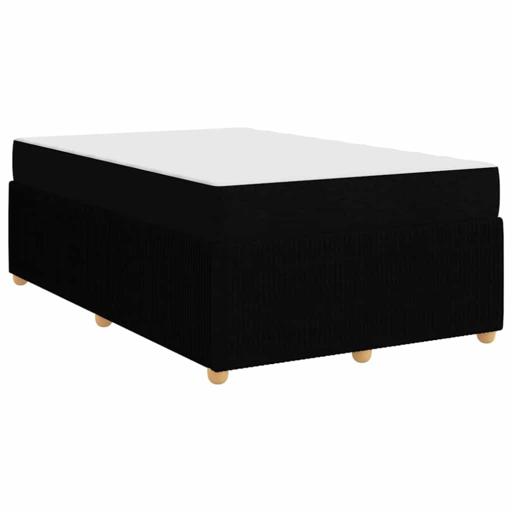 vidaXL Cadru de pat cu saltea cu saltea Negru 120 x 200 cm țesătură