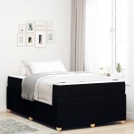 vidaXL Cadru de pat cu saltea cu saltea Negru 120 x 200 cm țesătură