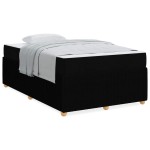 vidaXL Cadru de pat cu saltea cu saltea Negru 120 x 200 cm țesătură
