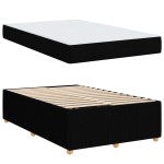 vidaXL Cadru de pat cu saltea cu saltea Negru 120 x 200 cm țesătură