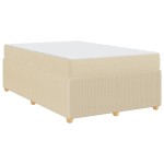 vidaXL Cadru de pat cu saltea cu saltea Crem 120 x 200 cm țesătură