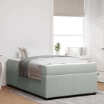 vidaXL Cadru de pat cu saltea Gri deschis 120 x 200 cm Catifea