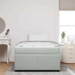 vidaXL Cadru de pat cu saltea Gri deschis 120 x 200 cm Catifea