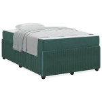 vidaXL Cadru de pat cu saltea Verde închis 120 x 200 cm Catifea