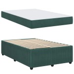 vidaXL Cadru de pat cu saltea Verde închis 120 x 200 cm Catifea