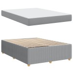vidaXL Cadru de pat cu saltea Gri deschis 140 x 200 cm țesătură