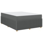 vidaXL Cadru de pat cu saltea Gri închis 140 x 200 cm țesătură