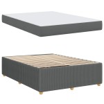vidaXL Cadru de pat cu saltea Gri închis 140 x 200 cm țesătură