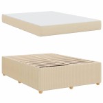 vidaXL Cadru de pat cu saltea cu saltea Crem 140 x 200 cm țesătură