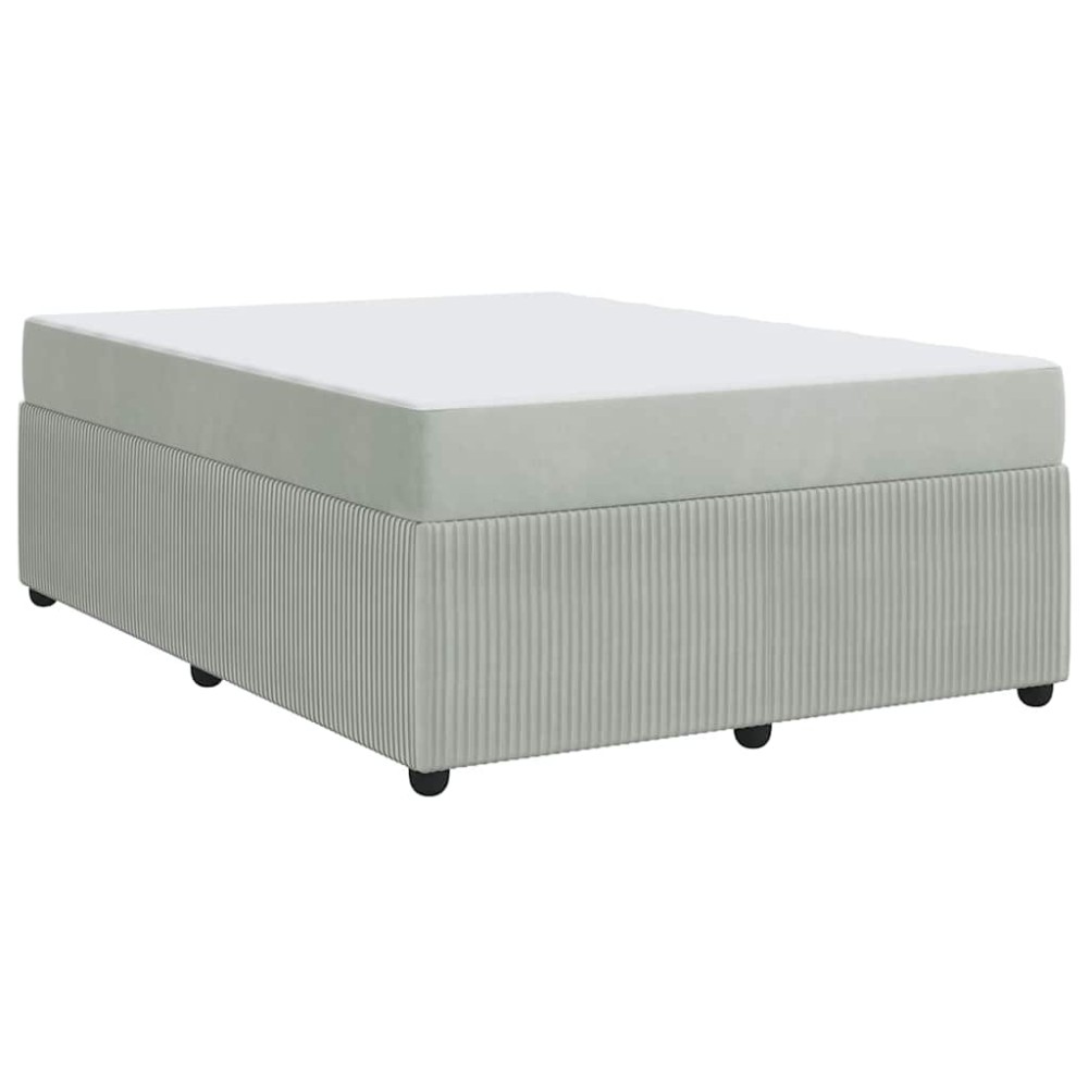 vidaXL Cadru de pat cu saltea Gri deschis 140 x 200 cm Catifea