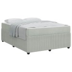 vidaXL Cadru de pat cu saltea Gri deschis 140 x 200 cm Catifea