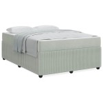 vidaXL Cadru de pat cu saltea Gri deschis 140 x 200 cm Catifea
