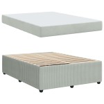 vidaXL Cadru de pat cu saltea Gri deschis 140 x 200 cm Catifea