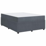 vidaXL Cadru de pat cu saltea Gri închis 140 x 200 cm Catifea