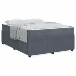 vidaXL Cadru de pat cu saltea Gri închis 140 x 200 cm Catifea