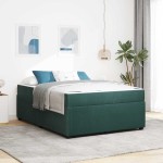 vidaXL Cadru de pat cu saltea Verde închis 140 x 200 cm Catifea
