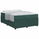 vidaXL Cadru de pat cu saltea Verde închis 140 x 200 cm Catifea