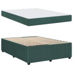 vidaXL Cadru de pat cu saltea Verde închis 140 x 200 cm Catifea