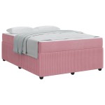 vidaXL Cadru de pat cu saltea cu saltea Roz 140 x 200 cm Catifea