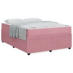 vidaXL Cadru de pat cu saltea cu saltea Roz 140 x 200 cm Catifea
