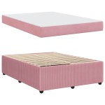 vidaXL Cadru de pat cu saltea cu saltea Roz 140 x 200 cm Catifea