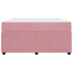 vidaXL Cadru de pat cu saltea cu saltea Roz 140 x 200 cm Catifea