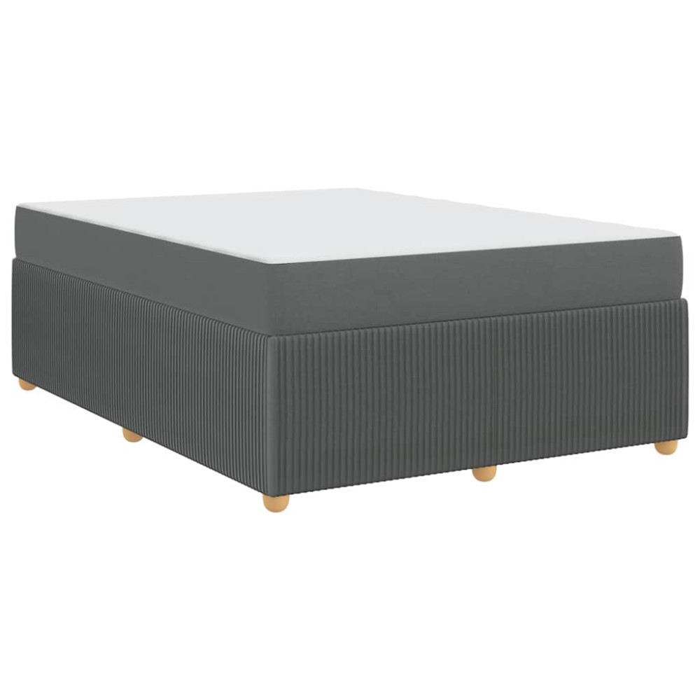 vidaXL Cadru de pat cu saltea Gri închis 160 x 200 cm țesătură