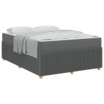 vidaXL Cadru de pat cu saltea Gri închis 160 x 200 cm țesătură