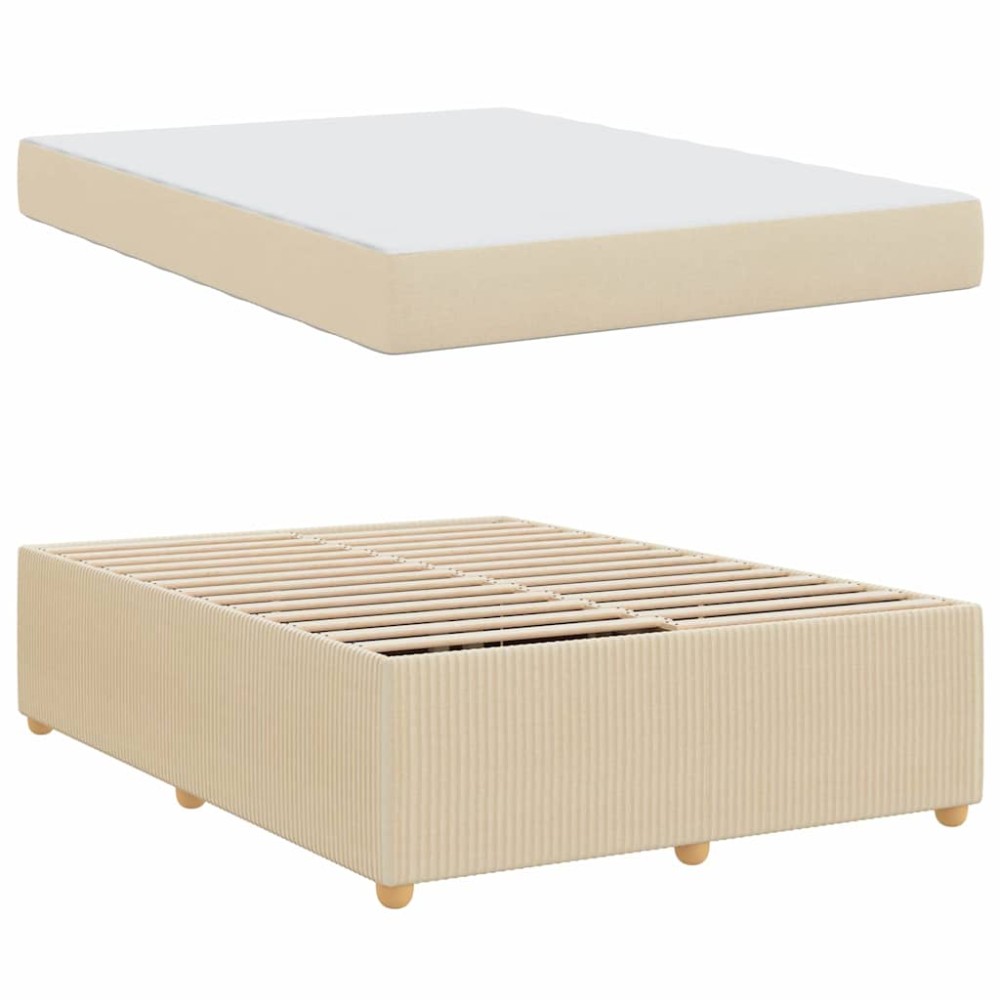 vidaXL Cadru de pat Altele Crem 160 x 200 cm țesătură