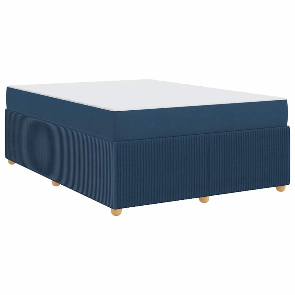 vidaXL Cadru de pat cu saltea cu saltea albastru 160 x 200 cm țesătură