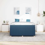 vidaXL Cadru de pat cu saltea cu saltea albastru 160 x 200 cm țesătură
