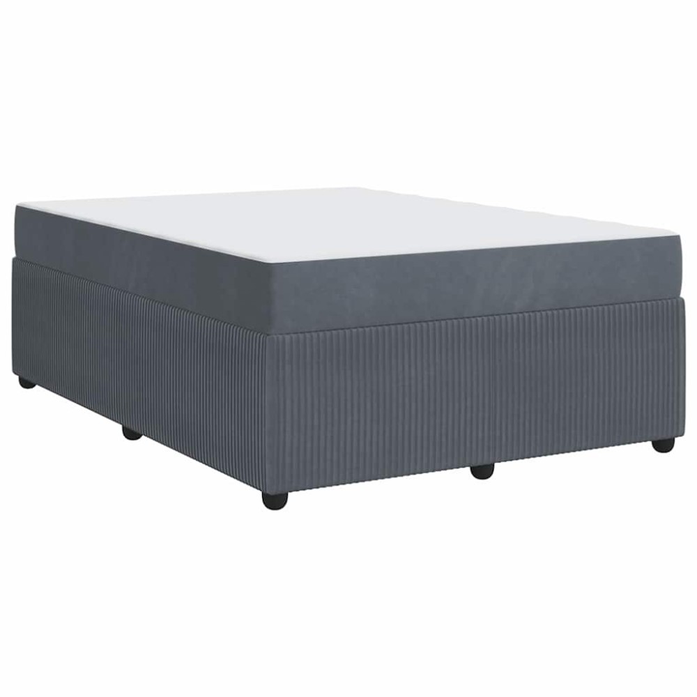 vidaXL Cadru de pat cu saltea Gri închis 160 x 200 cm Catifea