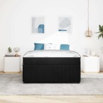 vidaXL Cadru de pat cu saltea cu saltea Negru 160 x 200 cm Catifea