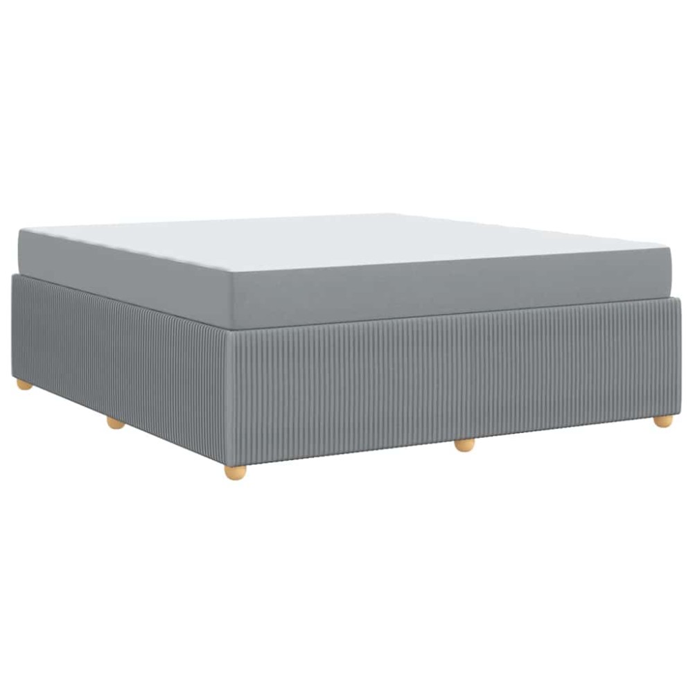 vidaXL Cadru de pat cu saltea Gri deschis 180 x 200 cm țesătură