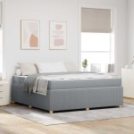 vidaXL Cadru de pat cu saltea Gri deschis 180 x 200 cm țesătură