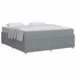 vidaXL Cadru de pat cu saltea Gri deschis 180 x 200 cm țesătură