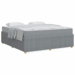 vidaXL Cadru de pat cu saltea Gri deschis 180 x 200 cm țesătură
