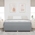 vidaXL Cadru de pat cu saltea Gri deschis 180 x 200 cm țesătură