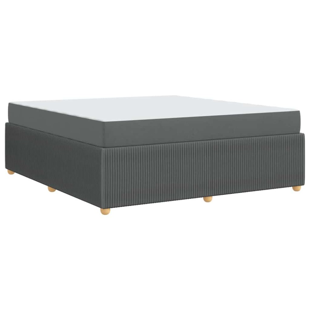 vidaXL Cadru de pat cu saltea Gri închis 180 x 200 cm țesătură