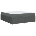 vidaXL Cadru de pat cu saltea Gri închis 180 x 200 cm țesătură