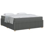 vidaXL Cadru de pat cu saltea Gri închis 180 x 200 cm țesătură