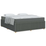 vidaXL Cadru de pat cu saltea Gri închis 180 x 200 cm țesătură