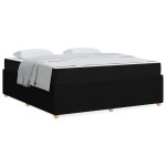 vidaXL Cadru de pat cu saltea cu saltea Negru 180 x 200 cm țesătură