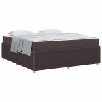 vidaXL Cadru de pat cu saltea Maro închis 180 x 200 cm țesătură