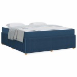 vidaXL Cadru de pat cu saltea cu saltea albastru 180 x 200 cm țesătură
