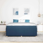 vidaXL Cadru de pat cu saltea cu saltea albastru 180 x 200 cm țesătură