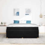 vidaXL Cadru de pat cu saltea cu saltea Negru 180 x 200 cm Catifea