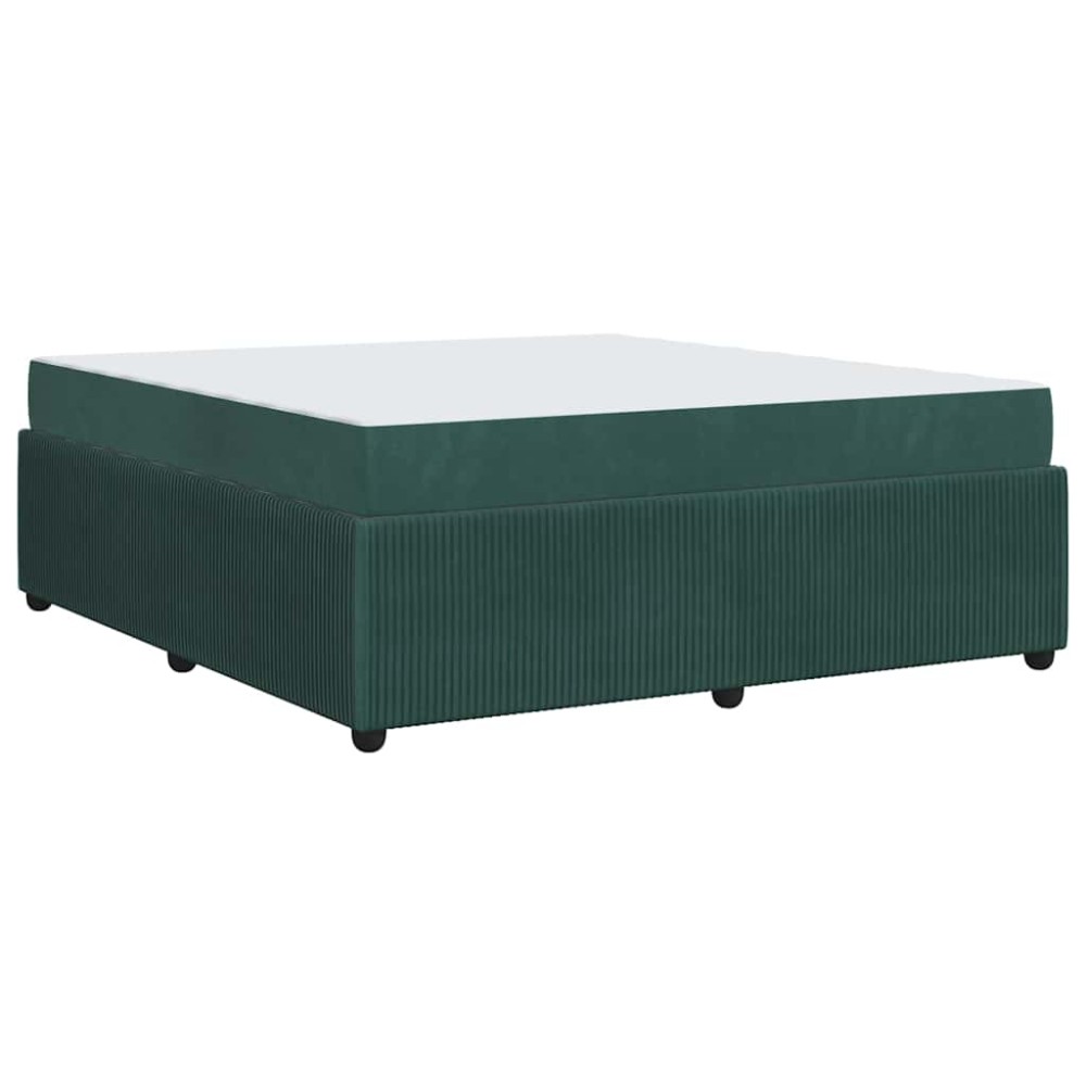 vidaXL Cadru de pat cu saltea Verde închis 180 x 200 cm Catifea