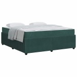 vidaXL Cadru de pat cu saltea Verde închis 180 x 200 cm Catifea